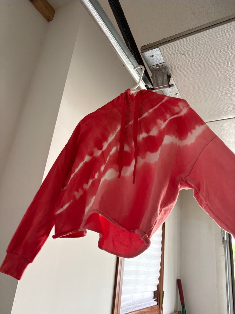 Central Park West Red & White Tie-Dye Crewneck Sweater